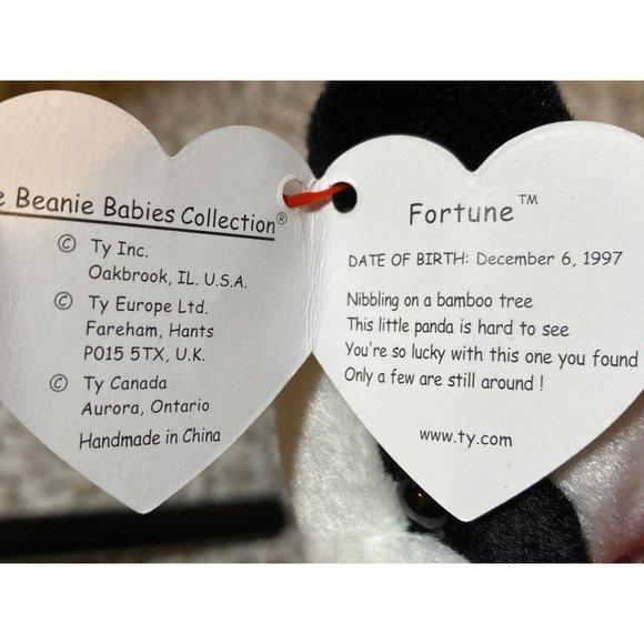 Ty Beanie Babies "Fortune the Panda Bear” 1997 Plush - Picture 5 of 12